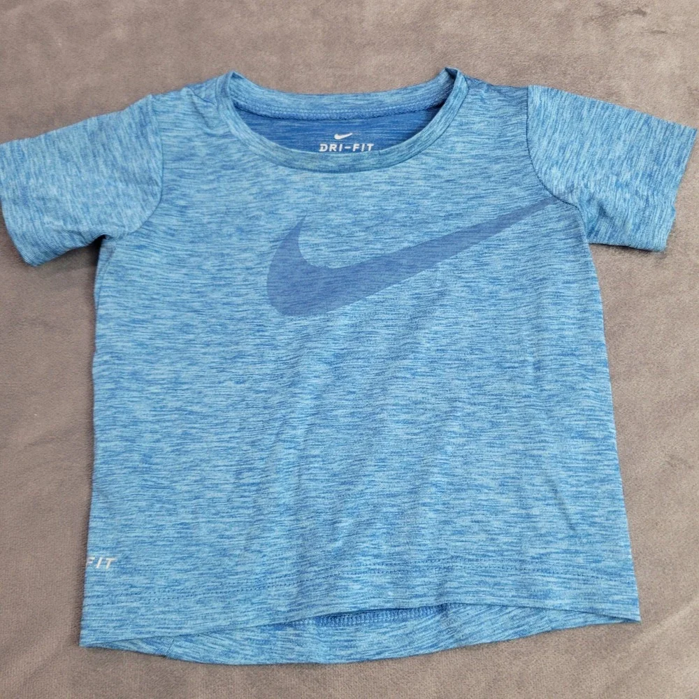 Nike‎ Dri-FIT Blue Space Dye Swoosh Athletic T-Shirt 12M C153-U2W